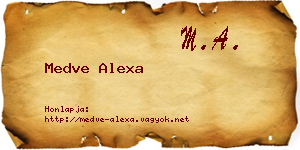 Medve Alexa névjegykártya